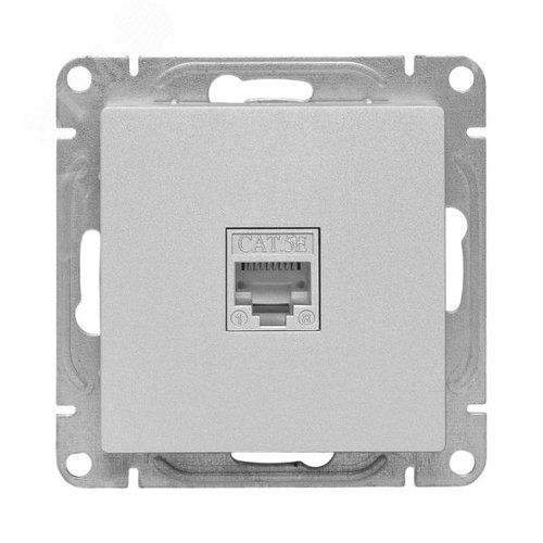Механизм розетки RJ45 (cat6), алюминий Эпика EKF