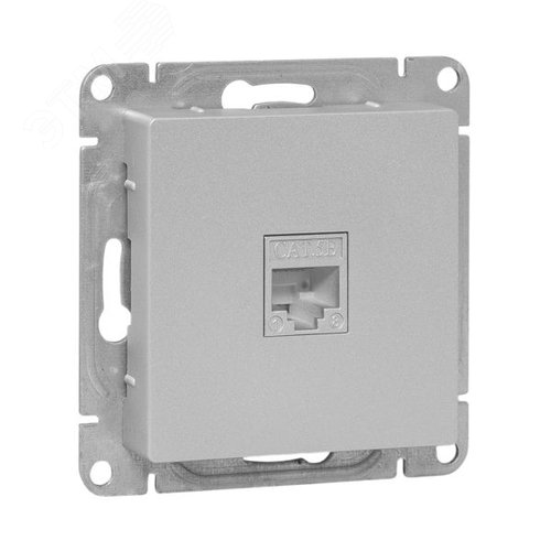 Механизм розетки RJ45 (cat6), алюминий Эпика EKF