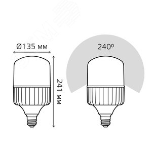 Лампа светодиодная LED 80 Вт 7200 лм 4000К цилиндр Т140 нейтральный E40 AC 220В Elementary
