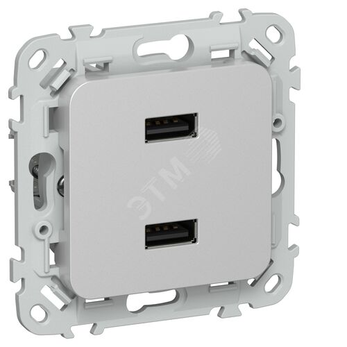 FLITE Розетка USB A+A 3,1А РЮ-2-ФлА алюминий