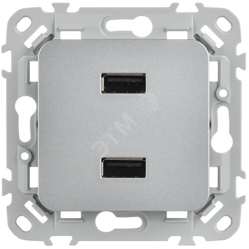 FLITE Розетка USB A+A 3,1А РЮ-2-ФлА алюминий