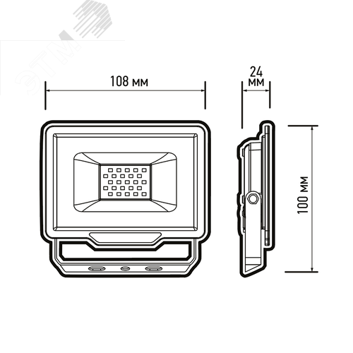Прожектор светодиодный ДО-20 Вт IP65 GREEN цвет свечения ЗЕЛЕНЫЙ
