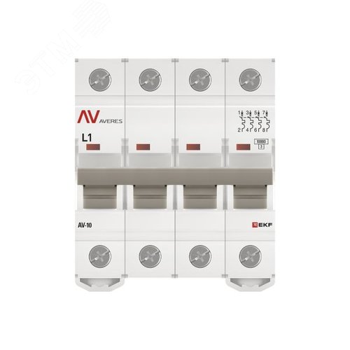 Выключатель автоматический AV-10 4P 1A (L) 10kA AVERES