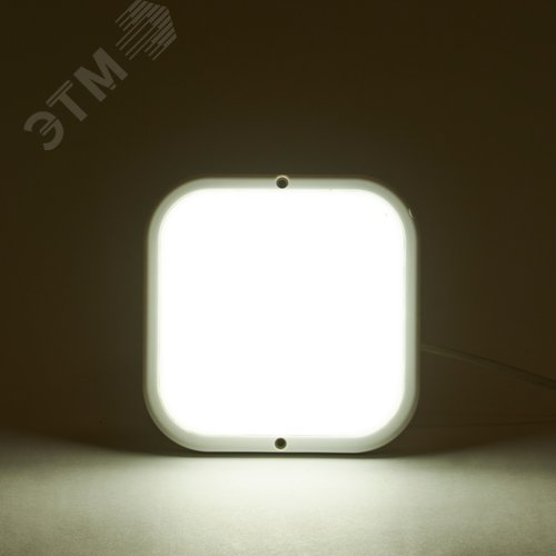 Светильник светодиодный ULW-Q229 24W/6500K IP65 WHITE влагозащищенный. Квадрат. Дневной свет (6500K). 190?190?37мм. Корпус белый