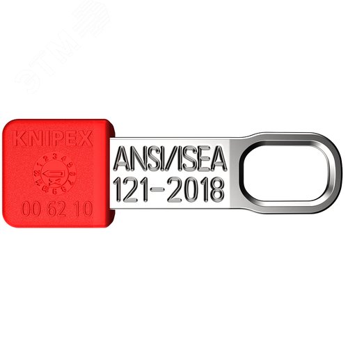 Клипса с ушком для страховочной системы KNIPEX Tethered Tools, красная, 10 шт, TetheredTool Clip