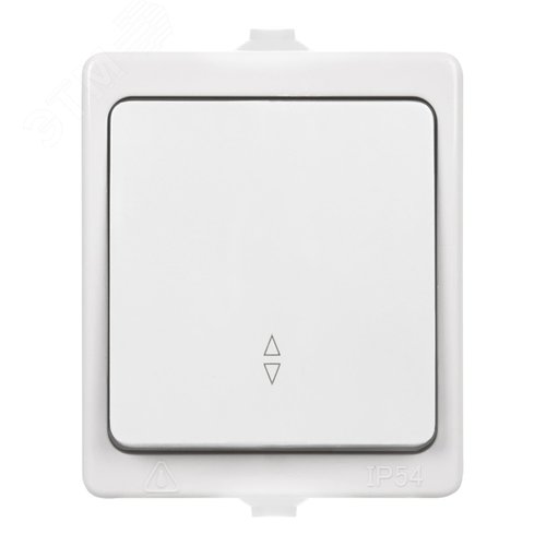 Переключатель на 2 направления 1-кл. открытой установки IP54 10А белый Вуокса