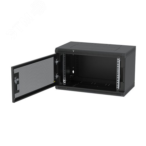 Шкаф телекоммуникационный настенный разборный черный 6U 600x350 ШТ-НСр-6U-600-350-П-Ч дверь перфорированная