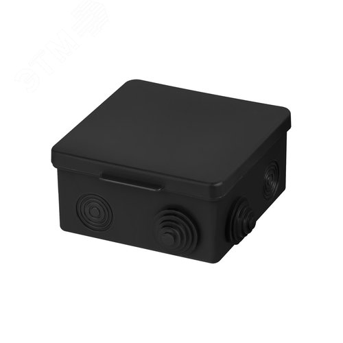 Распаячная коробка ОП 100х100х55мм крышка IP54 8вх. черная инд. штрихкод TDM
