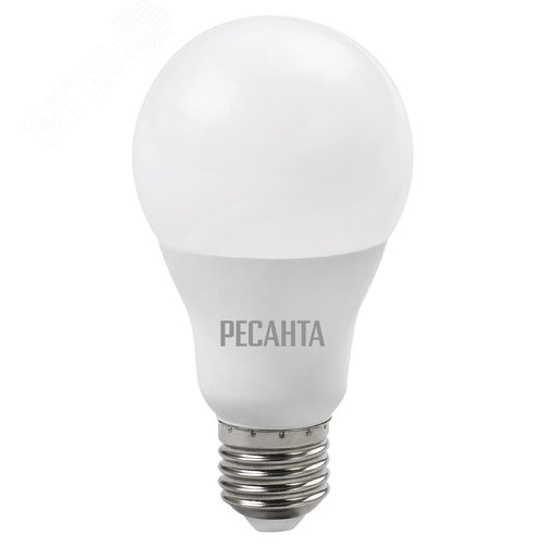 Лампа светодиодная LL-R-A65-15W-230-4K-E27 (груша, 15Вт, нейтр., Е27) Ресанта