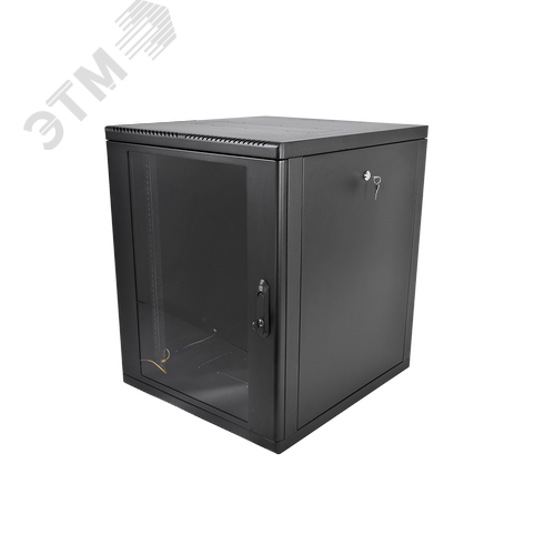 Шкаф 19'' телеком навесной разборный 15U (600 х 650) съемные стенки, дверь стекло, чёрный