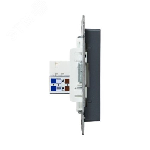 Механизм розетки RJ45 (cat5) графит Эпика EKF