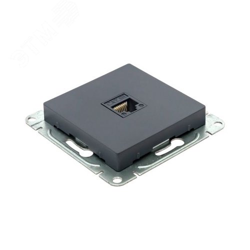 Механизм розетки RJ45 (cat5) графит Эпика EKF