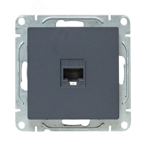 Механизм розетки RJ45 (cat5) графит Эпика EKF