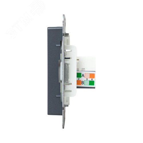 Механизм розетки RJ45 (cat5) графит Эпика EKF