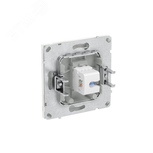 Компьютерная розетка RJ-45 без шторки, кат.6А одинарная,KANT, белая магнолия