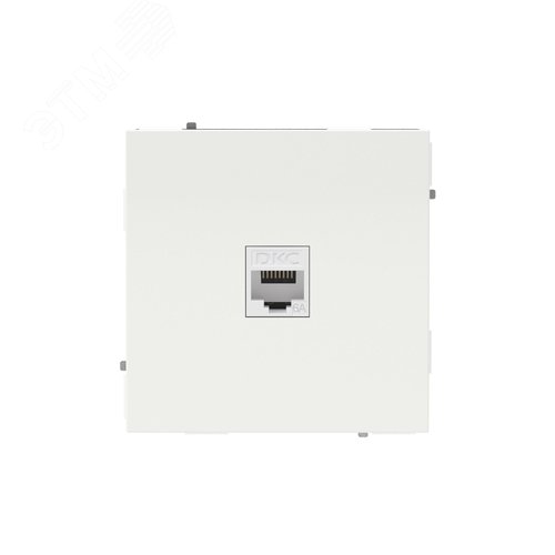 Компьютерная розетка RJ-45 без шторки, кат.6А одинарная,KANT, белая магнолия