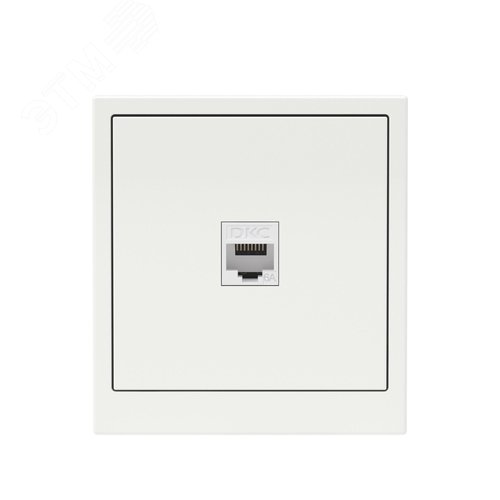 Компьютерная розетка RJ-45 без шторки, кат.6А одинарная,KANT, белая магнолия