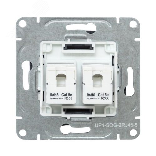 Механизм розетки RJ45 - 2шт (cat5) графит Эпика EKF