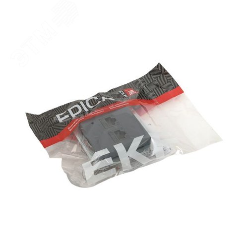 Механизм розетки RJ45 - 2шт (cat5) графит Эпика EKF