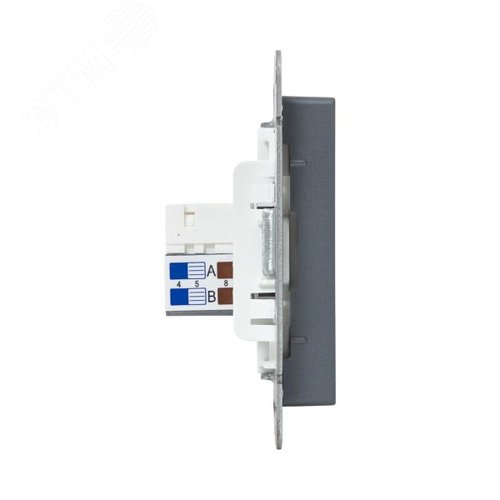 Механизм розетки RJ45 - 2шт (cat5) графит Эпика EKF
