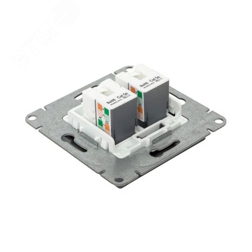 Механизм розетки RJ45 - 2шт (cat5) графит Эпика EKF