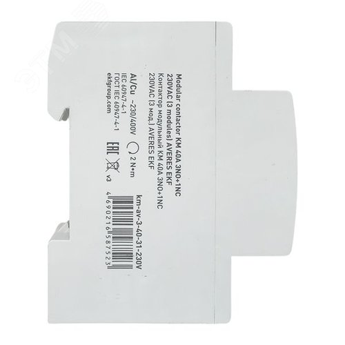 Контактор модульный КМ 40А 3NO+1NC 230VAC (3 мод.) AVERES