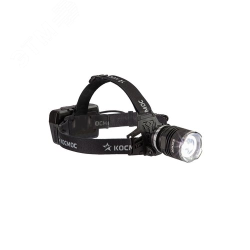 Фонарь налобный аккумуляторный с зум-линзой, 10Вт LED, 5 режимов, Li-ion 18650 3600mAh (3x1200mAh)