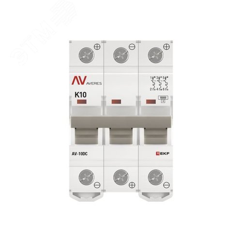 Выключатель автоматический AV-10 DC 3P 10A (K) 10kA AVERES