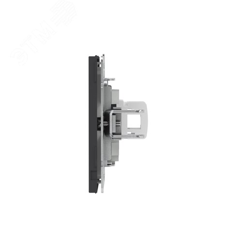 Компьютерная розетка RJ-45 без шторки, кат.6А одинарная,KANT, черный уголь