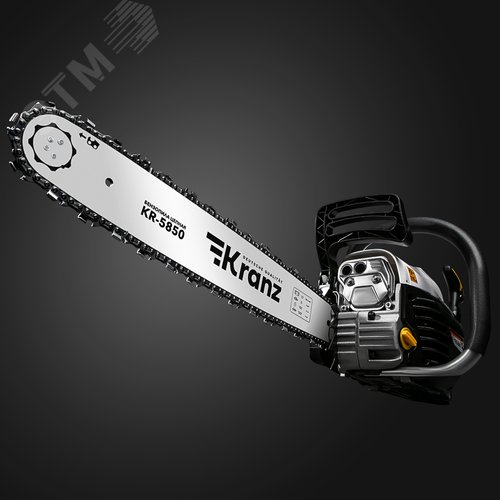 Пила цепная бензиновая KR-5850, шина 50см, 4,1 л.с, шаг 0,325, 76 звеньев