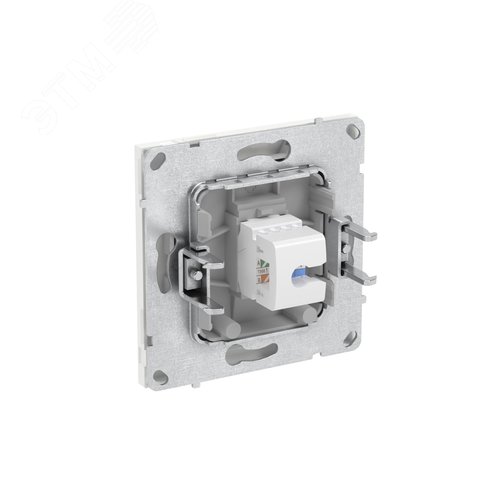 Компьютерная розетка RJ-45 без шторки, кат.5е одинарная, KANT, белая магнолия