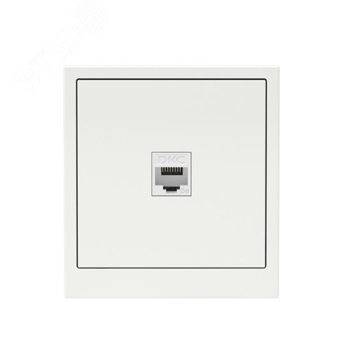 Компьютерная розетка RJ-45 без шторки, кат.5е одинарная, KANT, белая магнолия