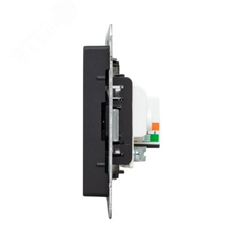 Механизм розетки TV+RJ45 (cat5), чёрный Эпика EKF