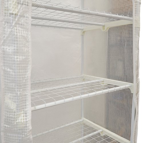 Парник-стеллаж для рассады UGH-R30 H190 WHITE/WHITE 5 полок, 70x50x190см. Металлическая труба в ПВХ, цвет белый. Тент из армированного полиэтилена 135г/м2, цвет сетки белый. TM ФитоЛето
