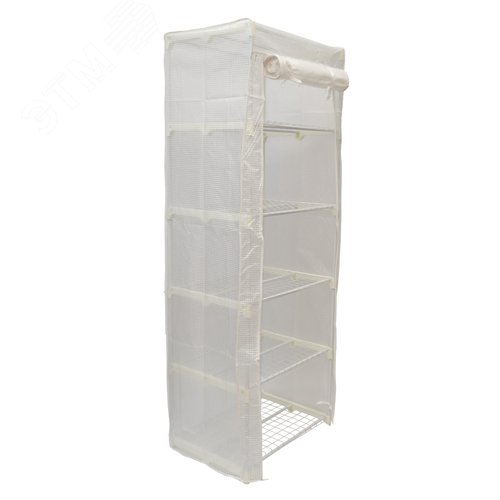 Парник-стеллаж для рассады UGH-R30 H190 WHITE/WHITE 5 полок, 70x50x190см. Металлическая труба в ПВХ, цвет белый. Тент из армированного полиэтилена 135г/м2, цвет сетки белый. TM ФитоЛето