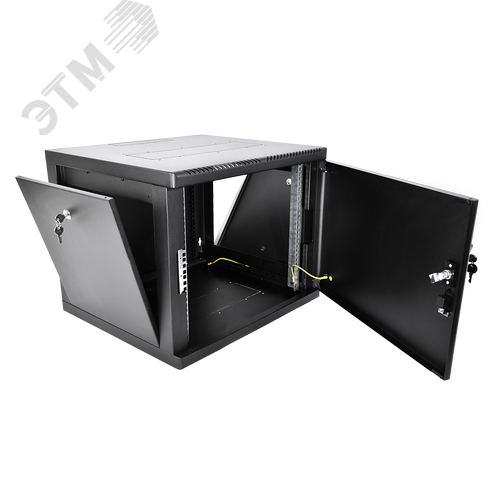 Шкаф 19'' телеком навесной разборный 9U (600 х 520) съемные стенки, дверь металл, чёрный