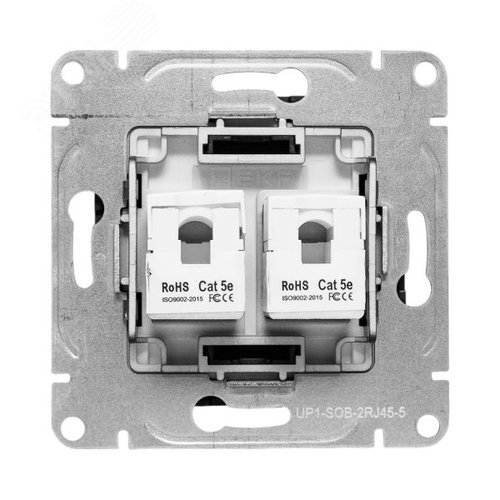 Эпика Механизм розетки RJ45 - 2шт (cat5) черный EKF