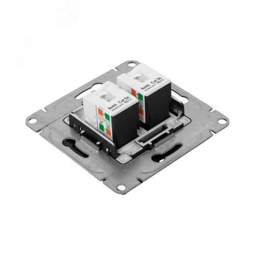 Эпика Механизм розетки RJ45 - 2шт (cat5) черный EKF