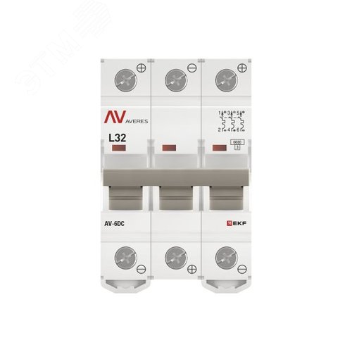 Выключатель автоматический AV-6 DC 3P 32A (L) 6kA AVERES