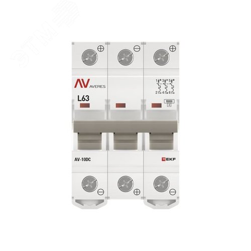 Выключатель автоматический AV-10 DC 3P 63A (L) 10kA AVERES