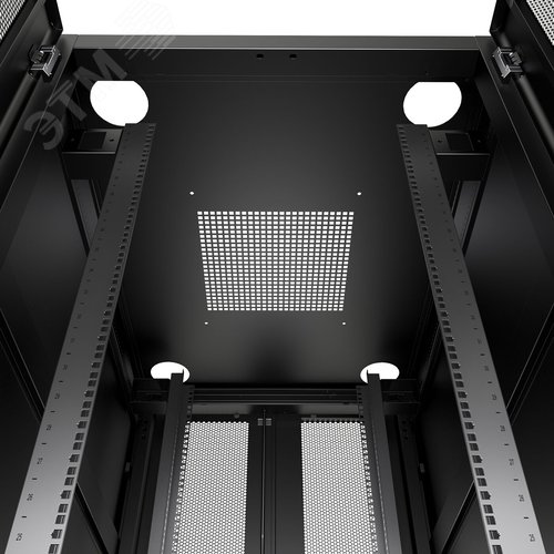 Шкаф серверный телекоммуникационный 19' напольный 42U 800x1200mm передняя и задняя двойные перфорированные двери, ручки с замком, цвет черный(RAL 9004)