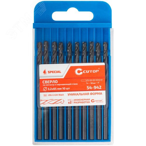 Сверло по металлу Special, HSS-G, 3,2x65/32 мм, 10 шт.