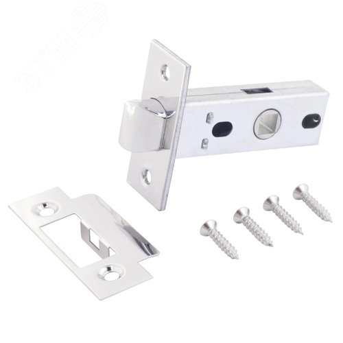 Комплект ручка и защелка АЛЛЮР АРТ ЛАНА CP/W+L45-8 CP (86211/S45) хром/белый