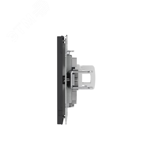 Компьютерная розетка RJ-45 без шторки, кат.5е одинарная, KANT, черный уголь