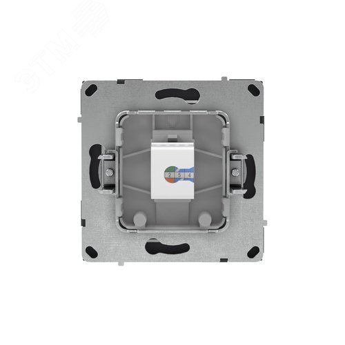 Компьютерная розетка RJ-45 без шторки, кат.5е одинарная, KANT, черный уголь