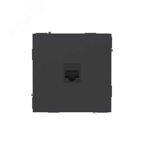 Компьютерная розетка RJ-45 без шторки, кат.5е одинарная, KANT, черный уголь
