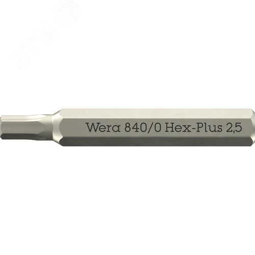 Бита с внешним шестигранником, HEX 2.5 x 30 мм, хвостовик шестигранный 5/32'' C4.0 (4 мм), 840/0 Micro Hex-Plus