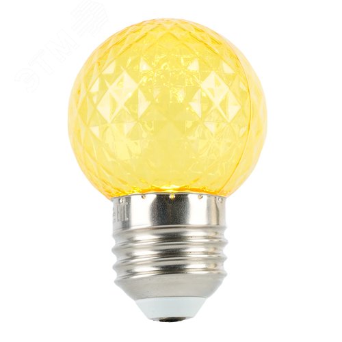 Лампа светодиодная LED 1вт Е27 желтый прозрачный шар