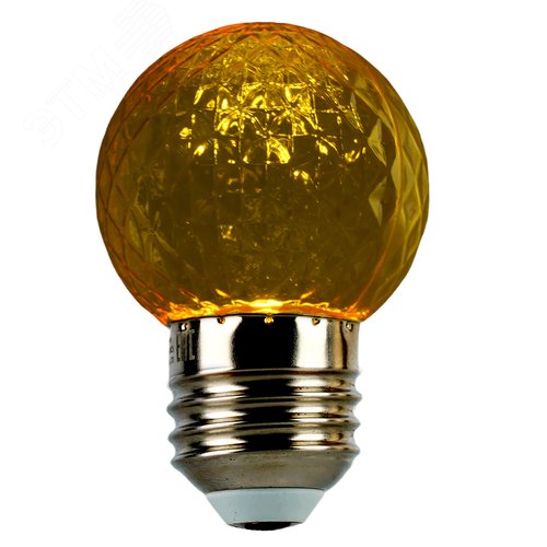 Лампа светодиодная LED 1вт Е27 желтый прозрачный шар