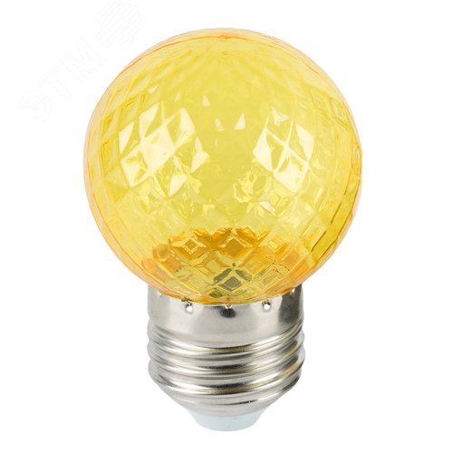Лампа светодиодная LED 1вт Е27 желтый прозрачный шар